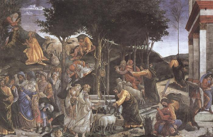 Sandro Botticelli Trials of Moses (mk36) Sweden oil painting art